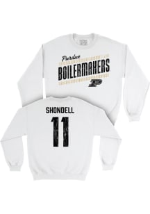 Allie Shondell Purdue Boilermakers Mens White NIL Slant Player Crew