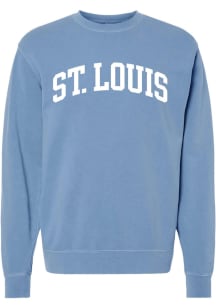 Summit Sportswear St Louis Mens Light Blue Wordmark Long Sleeve Crew Sweatshirt
