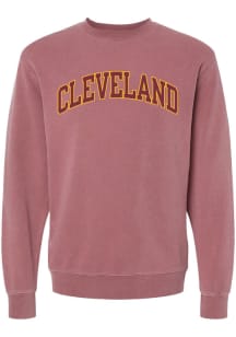 Summit Sportswear Cleveland Mens Maroon Arch Wordmark Long Sleeve Crew Sweatshirt