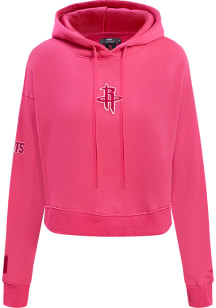 Pro Standard Houston Rockets Womens Pink Classic Triple  Cropped Hooded Sweatshirt