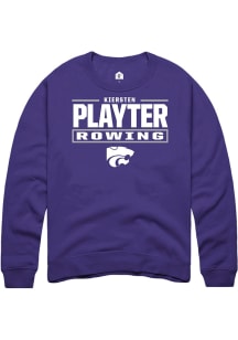 Kiersten Playter K-State Wildcats Mens Purple NIL Stacked Box Player Crew