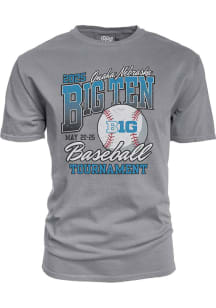 Blue 84 Big Ten Grey 2025 Big Ten Baseball Short Sleeve T Shirt