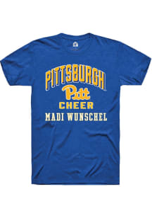 Madi Wunschel Pitt Panthers Blue NIL Arch Logo Short Sleeve Player T Shirt