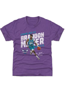 Brandon Miller Charlotte Hornets Youth Purple Slant Player Tee
