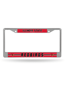 Illinois State Redbirds Decal Chrome License Plate Frame - Silver