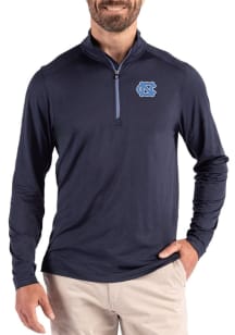 Cutter and Buck North Carolina Tar Heels Mens Navy Blue Coastline Long Sleeve Qtr Zip Pullover