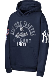 New York Yankees Youth Navy Blue Sweep Long Sleeve Hoodie