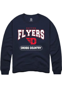 Summit Sportswear Dayton Flyers Mens Navy Blue Cross Country Long Sleeve Crew Sweatshirt
