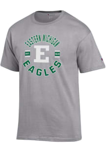 Champion Eastern Michigan Eagles Grey Circle Stripes Jersey Short Sleeve T Shirt