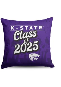 K-State Wildcats Class of 2025 18x18 Throw Pillow - Purple