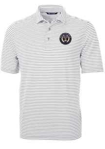 Cutter and Buck Philadelphia Union Grey Virtue Eco Pique Stripe Big and Tall Polo