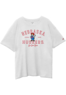 Nebraska Cornhuskers Womens White Intramural Oversized Short Sleeve T-Shirt