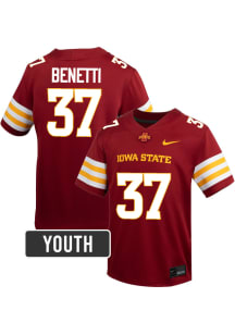Vince Benetti Iowa State Cyclones Youth Cardinal Red Nike NIL Name And Number Football Jersey