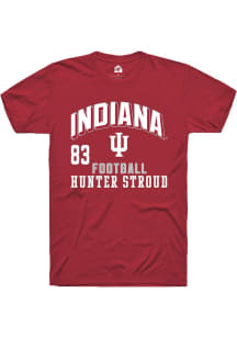 Hunter Stroud Indiana Hoosiers Crimson Football NIL Arch Logo Short Sleeve Player T Shirt