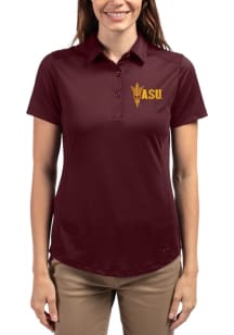 Cutter and Buck Arizona State Sun Devils Womens Maroon Prospect Short Sleeve Polo Shirt