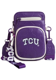TCU Horned Frogs Embossed Stitch Pattern Zipper Womens Purse