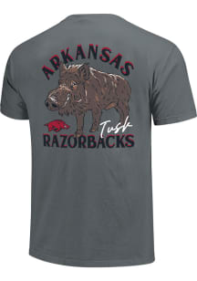 Arkansas Razorbacks Grey Arched Drawn Mascot Short Sleeve T Shirt