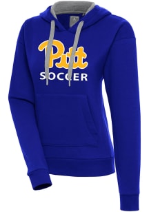 Antigua Pitt Panthers Womens Blue Soccer Victory Hooded Sweatshirt
