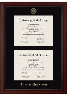 Indiana Hoosiers Double Document Paxton Diploma Frame - Black