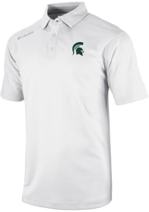 Columbia Michigan State Spartans Mens White Heat Seal Omni Wick Shotgun Short Sleeve Polo