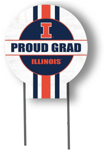 Illinois Fighting Illini KH Sports Fan Grad graduation graphic Yard Sign - White