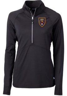 Cutter and Buck Real Salt Lake Womens Black Adapt Eco Qtr Zip Pullover