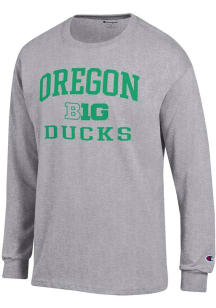 Champion Oregon Ducks Grey Big Ten Jersey Long Sleeve T Shirt