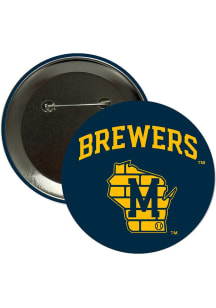 Milwaukee Brewers 3" Slogan Button - Navy Blue