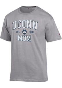 Champion UConn Huskies Grey EST Date Mom Jersey Short Sleeve T Shirt
