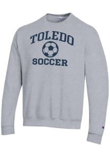 Champion Toledo Rockets Mens Grey Soccer Icon Powerblend Long Sleeve Crew Sweatshirt