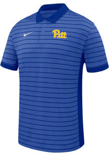 Nike Pitt Panthers Mens Blue Victory Stripe Short Sleeve Polo