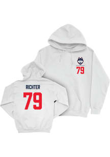 Christian Richter Campus Ink UConn Huskies Youth NIL Logo Long Sleeve Player Hoodie White