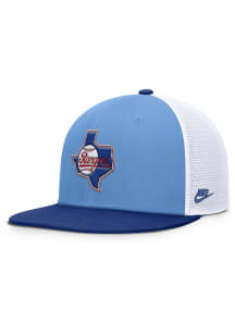 Nike Texas Rangers Light Blue Cooperstown Meshback Pro Flat Brim Mens Snapback Hat