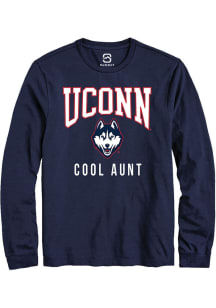 Summit Sportswear UConn Huskies Navy Blue Cool Aunt Long Sleeve T Shirt