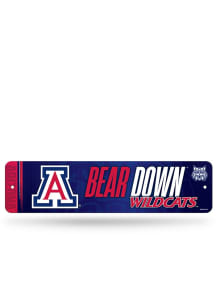 Arizona Wildcats Bear Down 4x15 Metal Street Sign - Silver