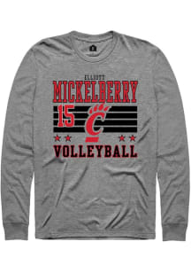 Elliott Mickelberry Cincinnati Bearcats Grey NIL Striped Long Sleeve Player T Shirt