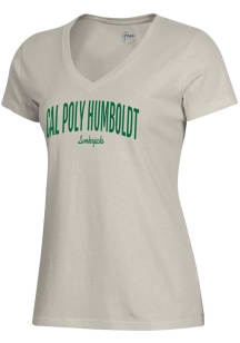Gear for Sports Cal Poly Humboldt Lumberjacks Womens Tan Mia Short Sleeve T-Shirt