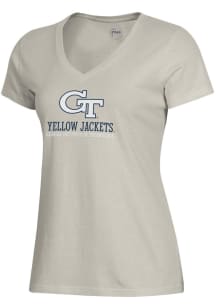 Gear for Sports GA Tech Yellow Jackets Womens Tan Mia Short Sleeve T-Shirt