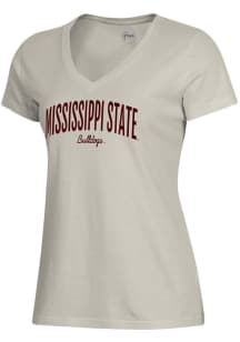 Gear for Sports Mississippi State Bulldogs Womens Tan Mia Short Sleeve T-Shirt