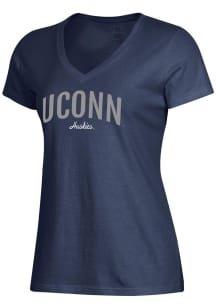 Gear For Sports UConn Huskies Womens Navy Blue Mia Short Sleeve T-Shirt