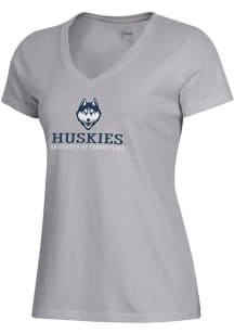 Gear For Sports UConn Huskies Womens Grey Mia Short Sleeve T-Shirt