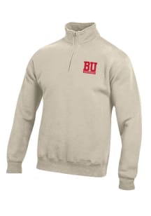 Gear for Sports Boston Terriers Mens Oatmeal Big Cotton Long Sleeve Qtr Zip Pullover