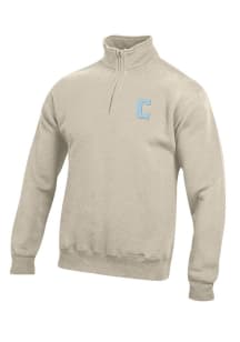Gear for Sports Columbia University Lions Mens Oatmeal Big Cotton Long Sleeve Qtr Zip Pullover
