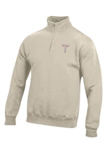 Gear for Sports Troy Trojans Mens Oatmeal Big Cotton Long Sleeve Qtr Zip Pullover