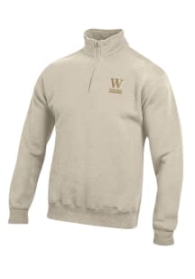 Gear for Sports Wofford Terriers Mens Oatmeal Big Cotton Long Sleeve Qtr Zip Pullover