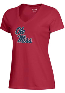 Gear for Sports Ole Miss Rebels Womens Red Mia Short Sleeve T-Shirt