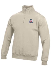 Gear for Sports Arizona Wildcats Mens Oatmeal Big Cotton Long Sleeve Qtr Zip Pullover