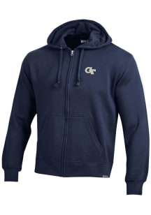 Gear for Sports GA Tech Yellow Jackets Mens Navy Blue Big Cotton Long Sleeve Full Zip Jacket