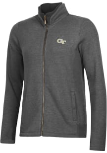 Gear for Sports GA Tech Yellow Jackets Womens Grey Relaxed Luxe Long Sleeve Full Zip Jacket