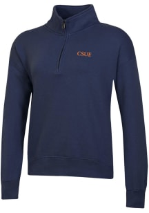 Gear for Sports Cal State Fullerton Titans Womens Navy Blue Big Cotton Logo Qtr Zip